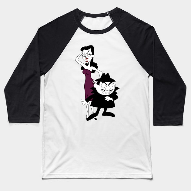 Boris Badenov and Natasha Fatale - Rocky & Bullwinkle Baseball T-Shirt by LuisP96